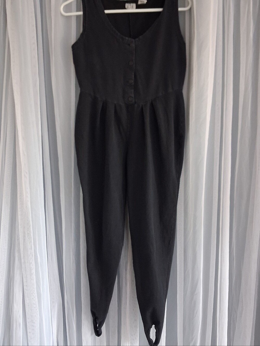 Vintage Gitano Stirrup Unitard Ballet Dance Button-Front Jumpsuit Small